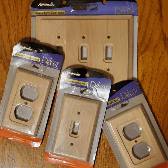Amerelle Unfinished Wood Toggle Wall Plates 1 Duplex Outlet Covers - Picture 4 of 11